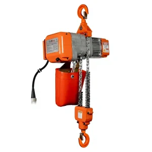 1 Ton 2200 Lbs Electric Chain Hoist 20 ft Lifting Height G80 Chain M3/H2 Duty 110V-120V Heavy-Duty